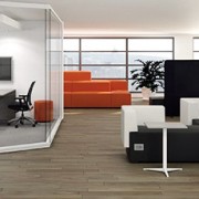 A professional office space utilizing the latest in furniture design