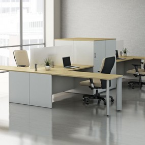 Bleached wood workstation