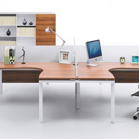 2 person wood topped workstation