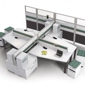 4 person collaborative workstation area
