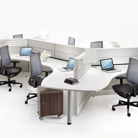 6 person workstation with privacy dividers